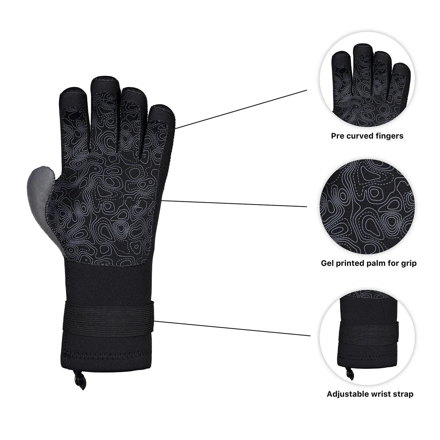 Level Six Granite 3 mm Neoprene Paddling Gloves - Image 5