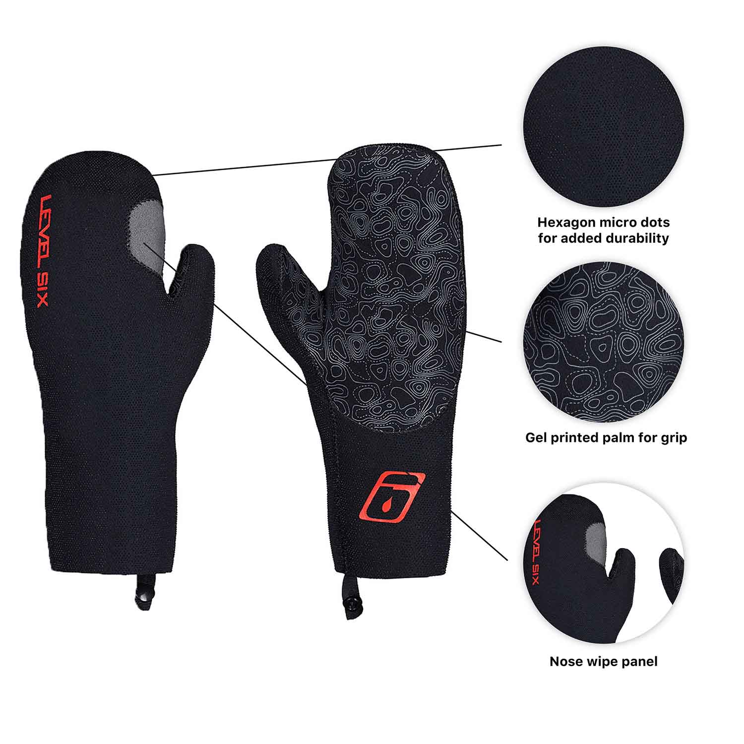 Level Six Neutron 2 mm Neoprene Paddling Mitts - Image 6