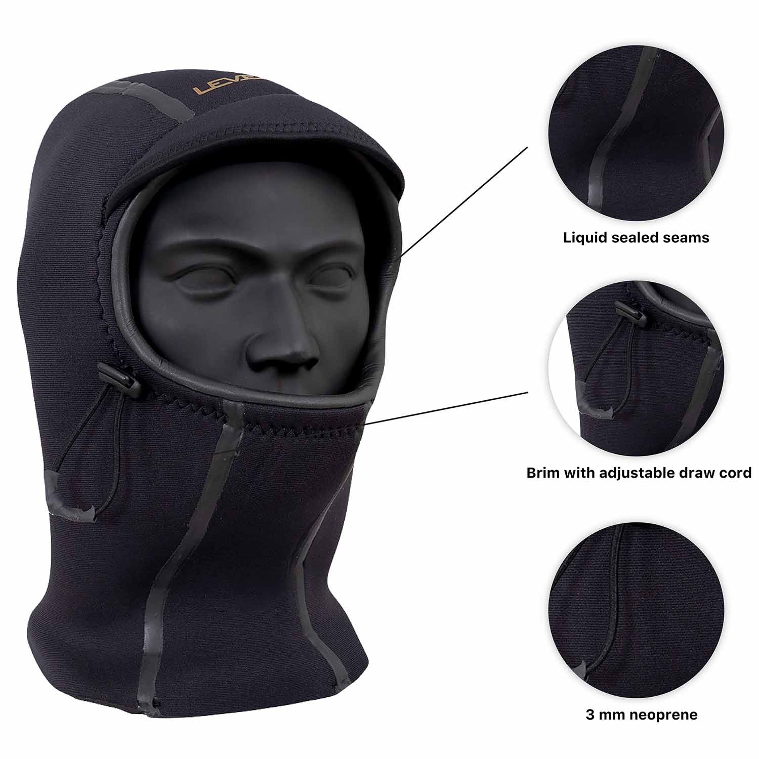 Reboxed Level Six Quartz 3 mm Neoprene Paddling Hood - Image 2