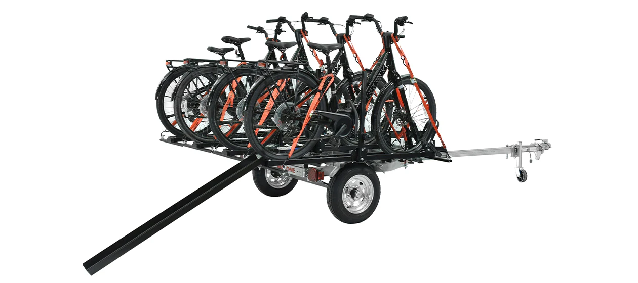 MicroSport LowBed 4 E-Bike Trailer Package (4 E-Bike Racks, Kick Stand, Spare Tire) - MPG464-B4 - Image 2