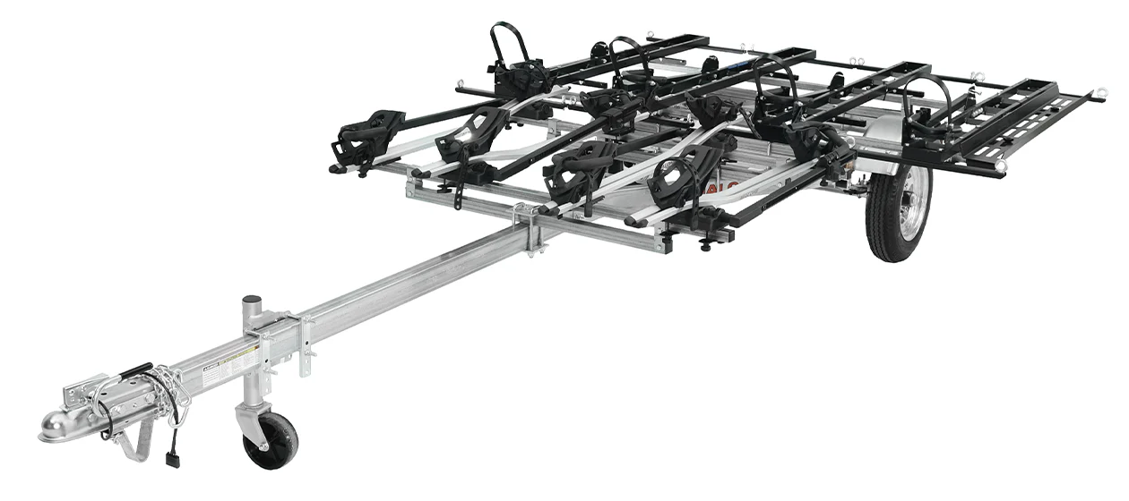 MicroSport LowBed 8 Bike Trailer Package (4 E-Bike Racks, 4 Std Bike Racks, Kick Stand, Spare Tire) - MPG464-B8