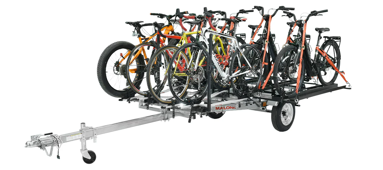 MicroSport LowBed 8 Bike Trailer Package (4 E-Bike Racks, 4 Std Bike Racks, Kick Stand, Spare Tire) - MPG464-B8 - Image 2