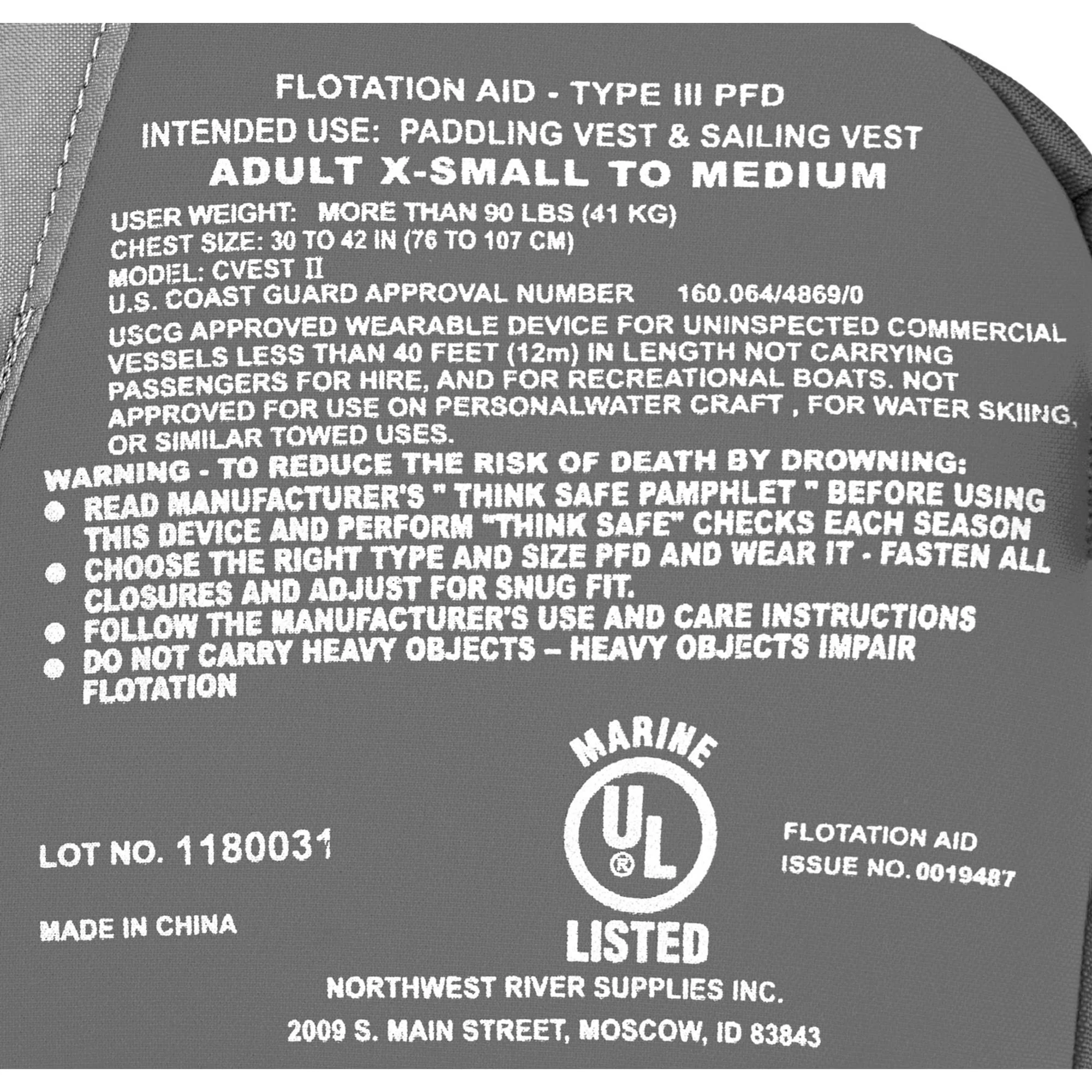 NRS cVest Lifejacket (PFD) (Closeout) - Image 12