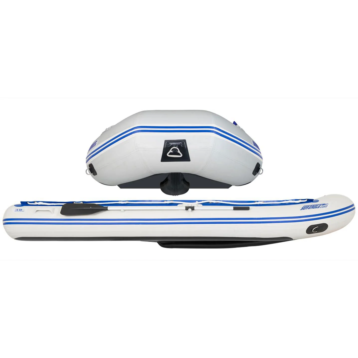 Sea Eagle 14' Sport Runabout Swivel Seat Canopy Drop Stitch Inflatable Raft Package - Image 2
