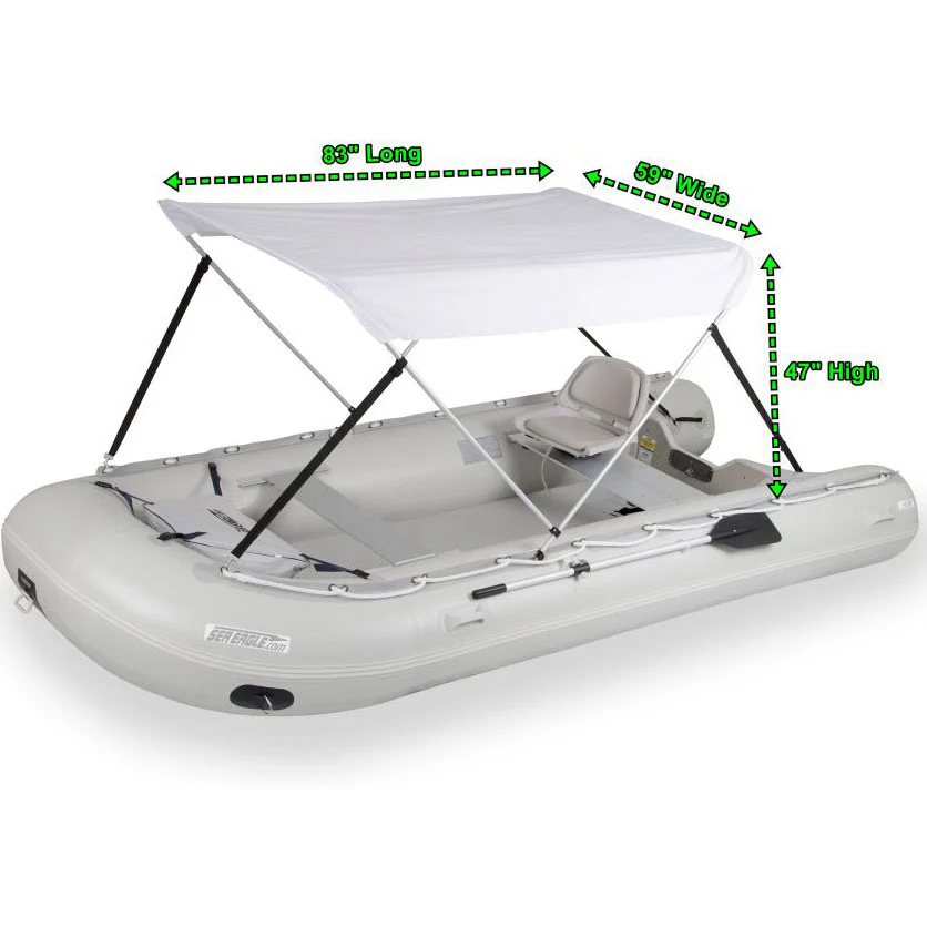 Sea Eagle 14' Sport Runabout Swivel Seat Canopy Drop Stitch Inflatable Raft Package - Image 4
