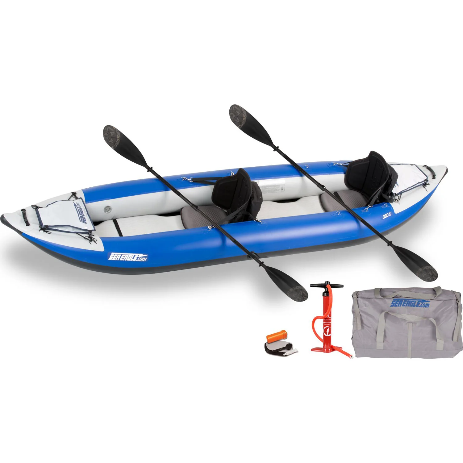 Sea Eagle Explorer 420X Inflatable Kayak Pro Carbon Tandem Package