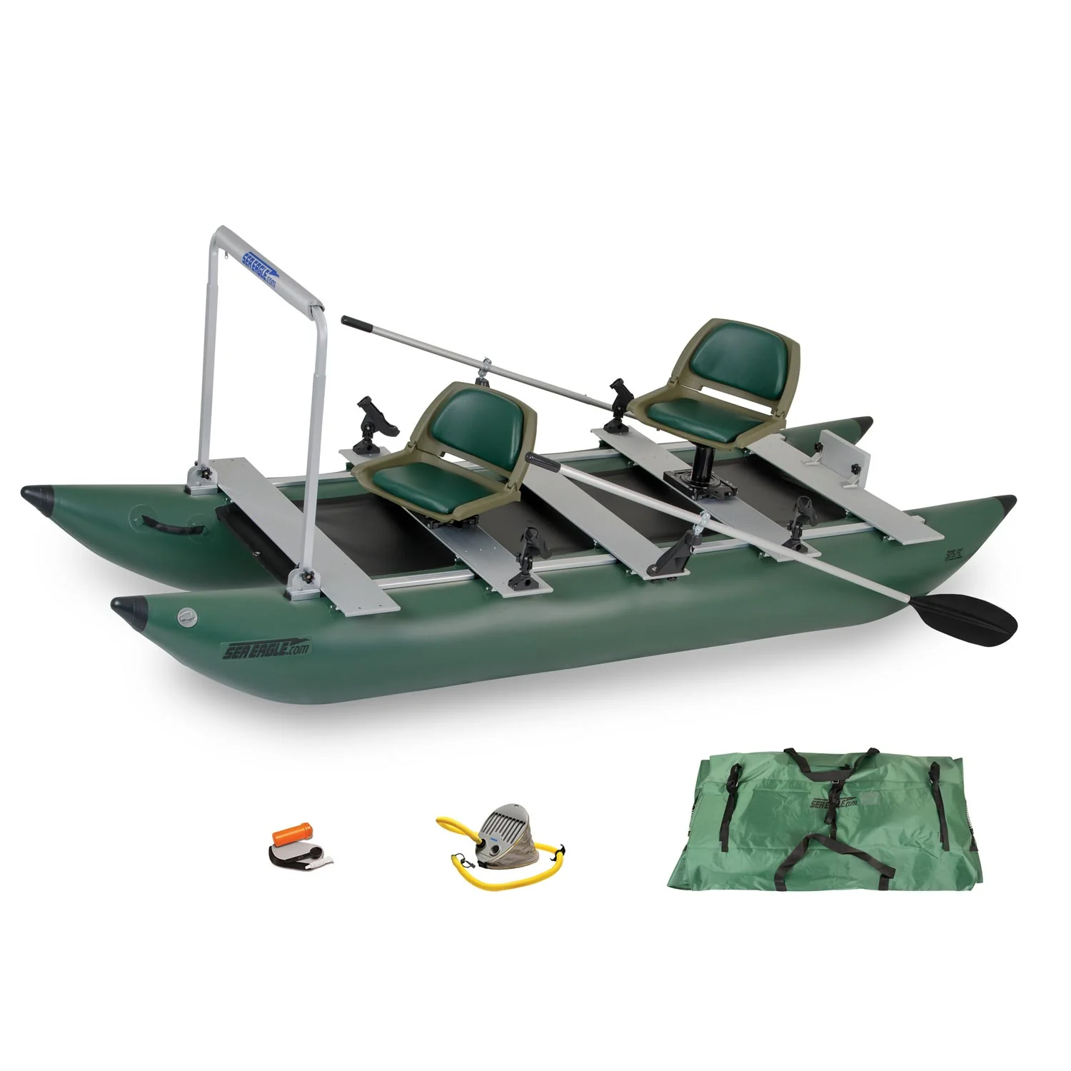 Sea Eagle FoldCat Pro Angler Guide Inflatable Fishing Boat Package