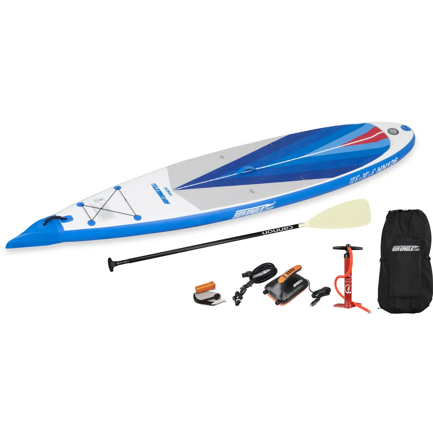 Sea Eagle NeedleNose 126 Inflatable SUP Board Electric Pump Package