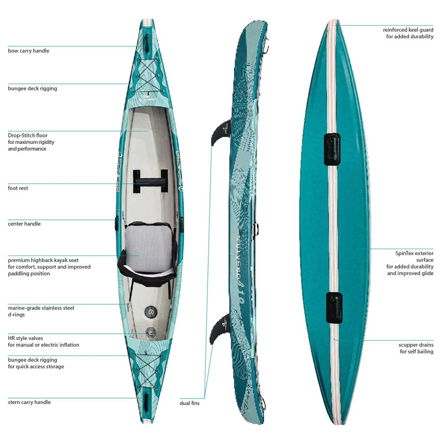 Spinera Molveno 140 Inflatable Kayak - Image 3