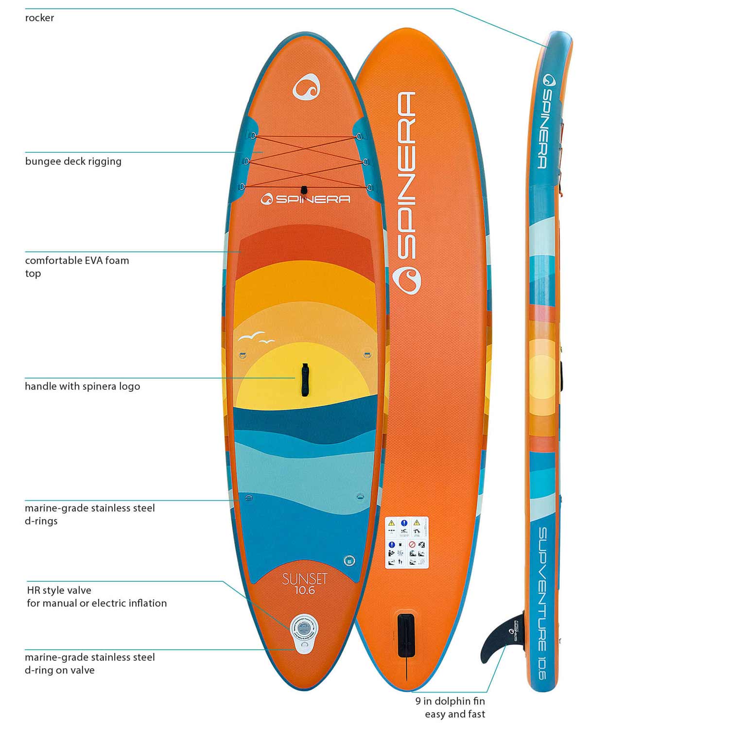 Spinera SUPVenture Sunset 10.6 Inflatable Stand-Up Paddle Board (SUP) - Image 3