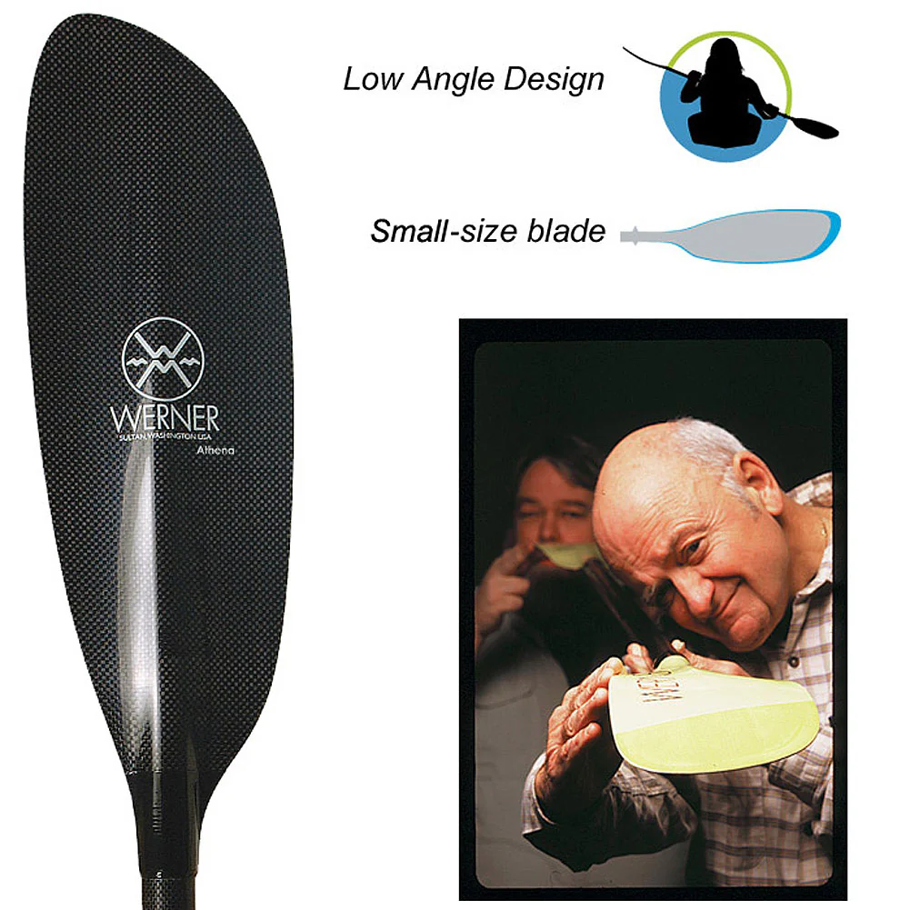 Werner Athena Straight Shaft Carbon Kayak Paddle - Image 3