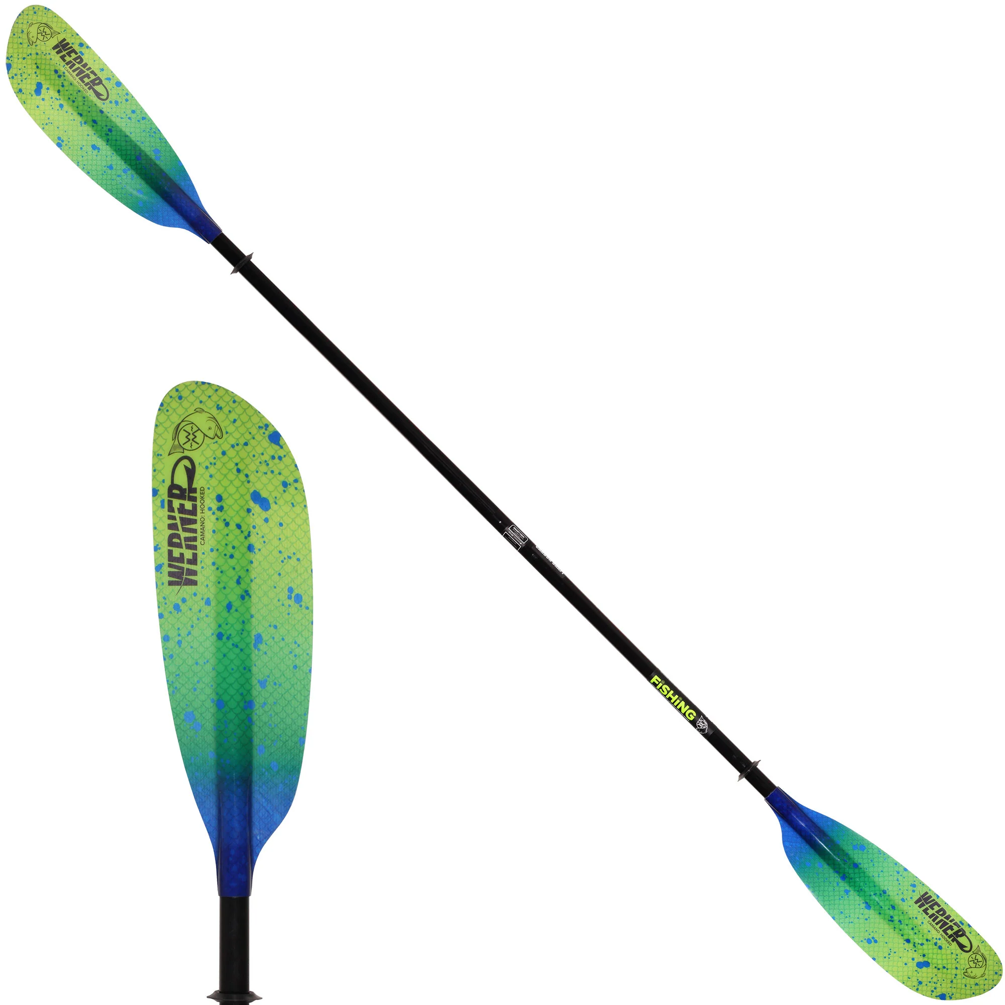 Werner Camano Hooked Fiberglass Fishing Kayak Paddle