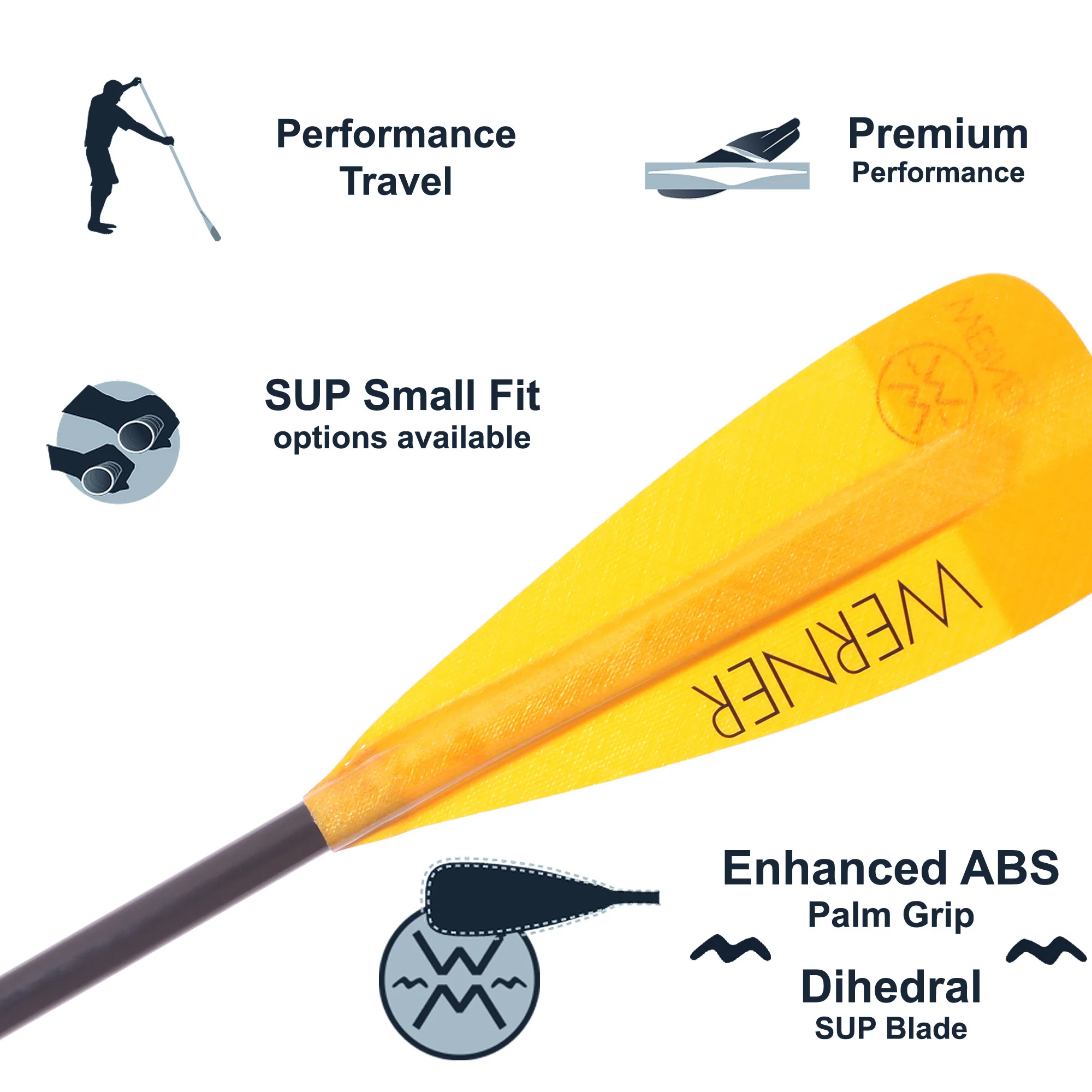 Werner Session 3-piece Adjustable Fiberglass Stand-Up Paddle - Image 4