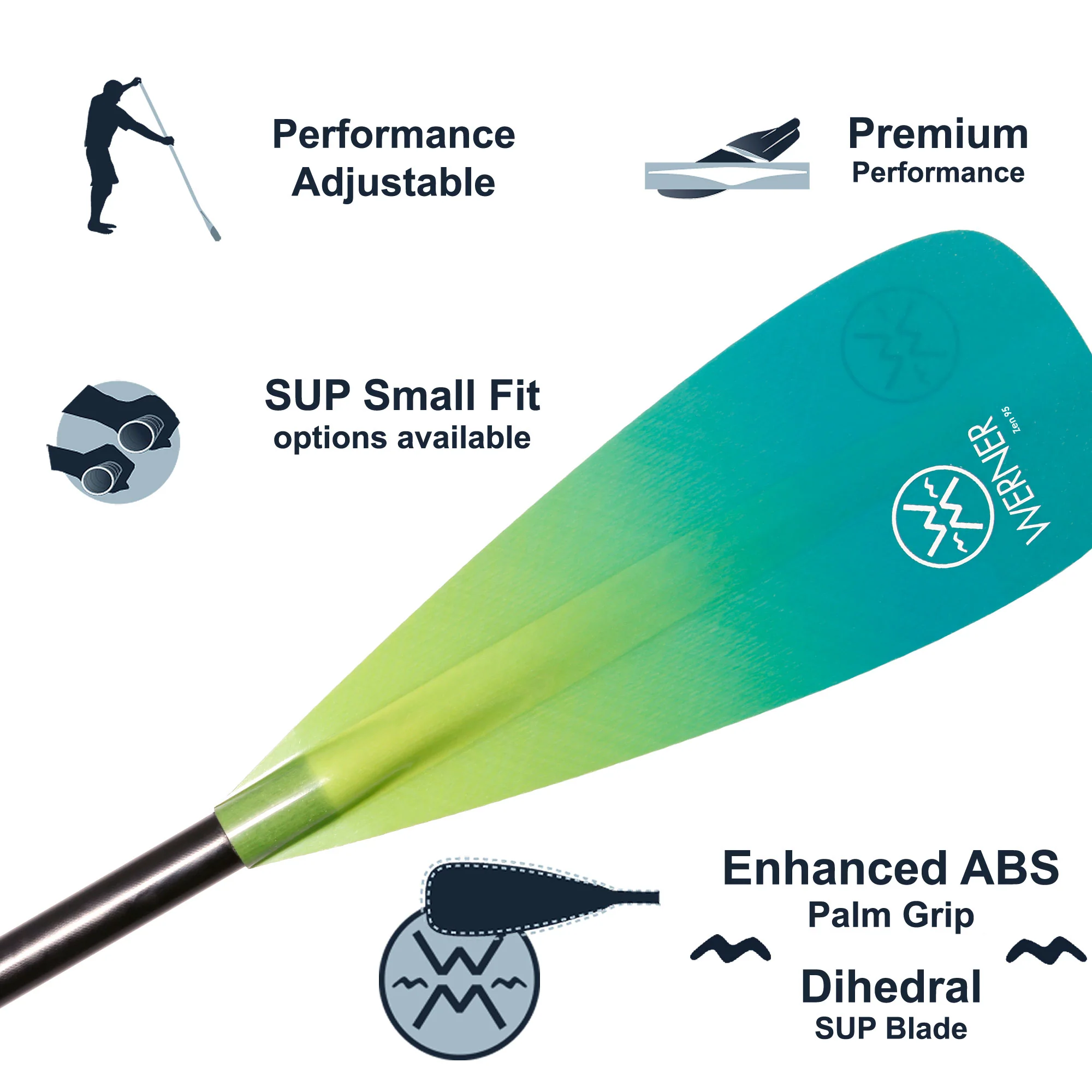 Werner Zen 95 Adjustable Fiberglass Stand-Up Paddle - Image 4