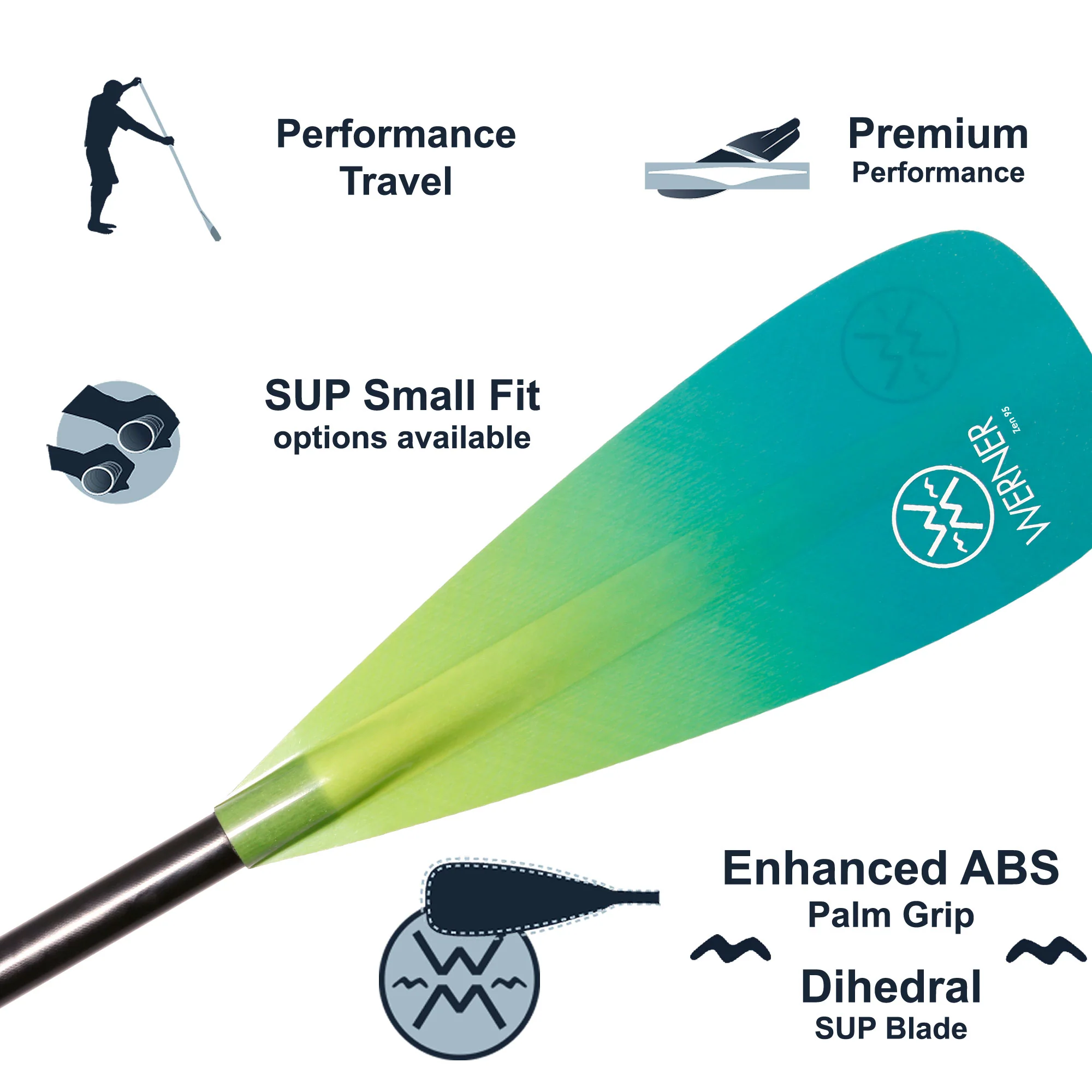 Werner Zen 95 3-Piece Adjustable Fiberglass Stand-Up Paddle - Image 5